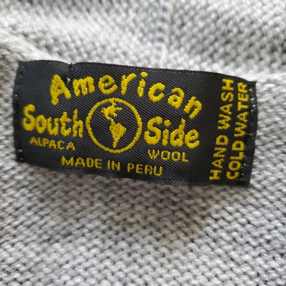 AMERICAN SOUTH SIDE Peruvian Alpaca Wool Blend Zip Sweater L - Picture 6 of 11